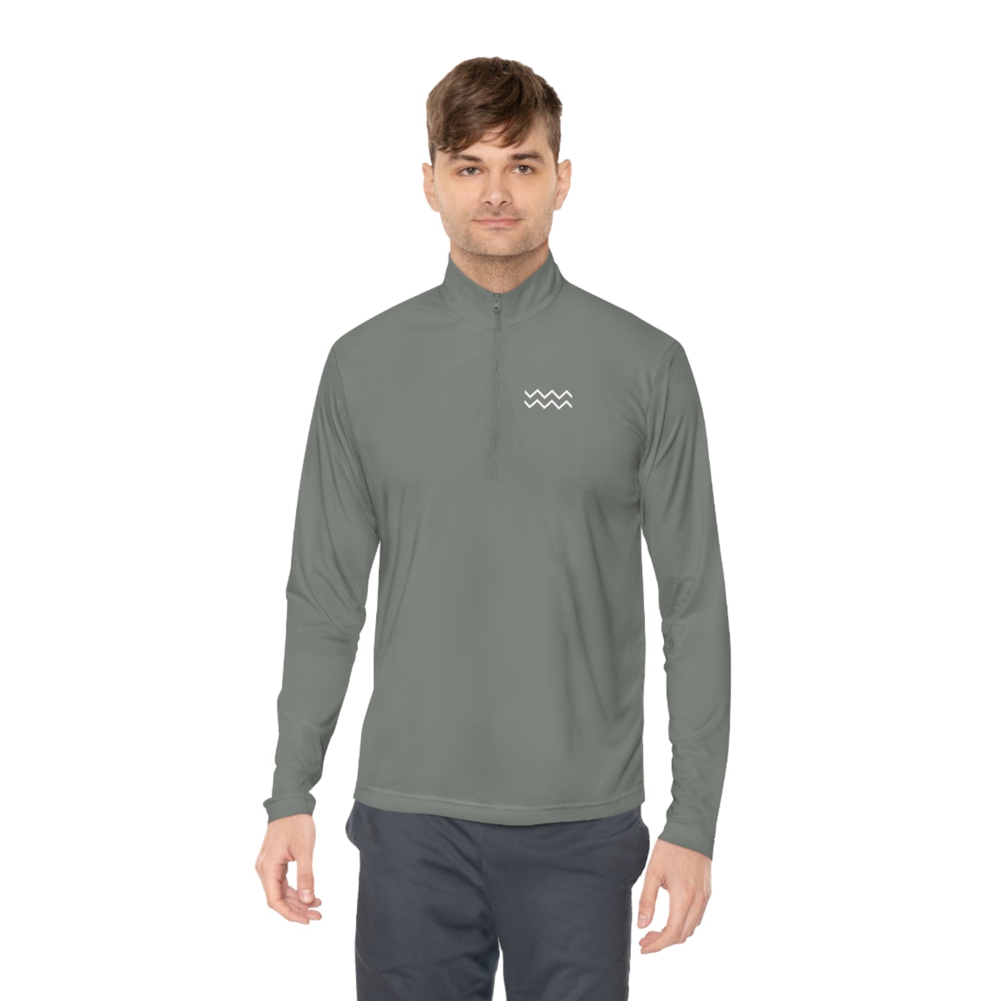 White Ripple Quarter-Zip Pullover