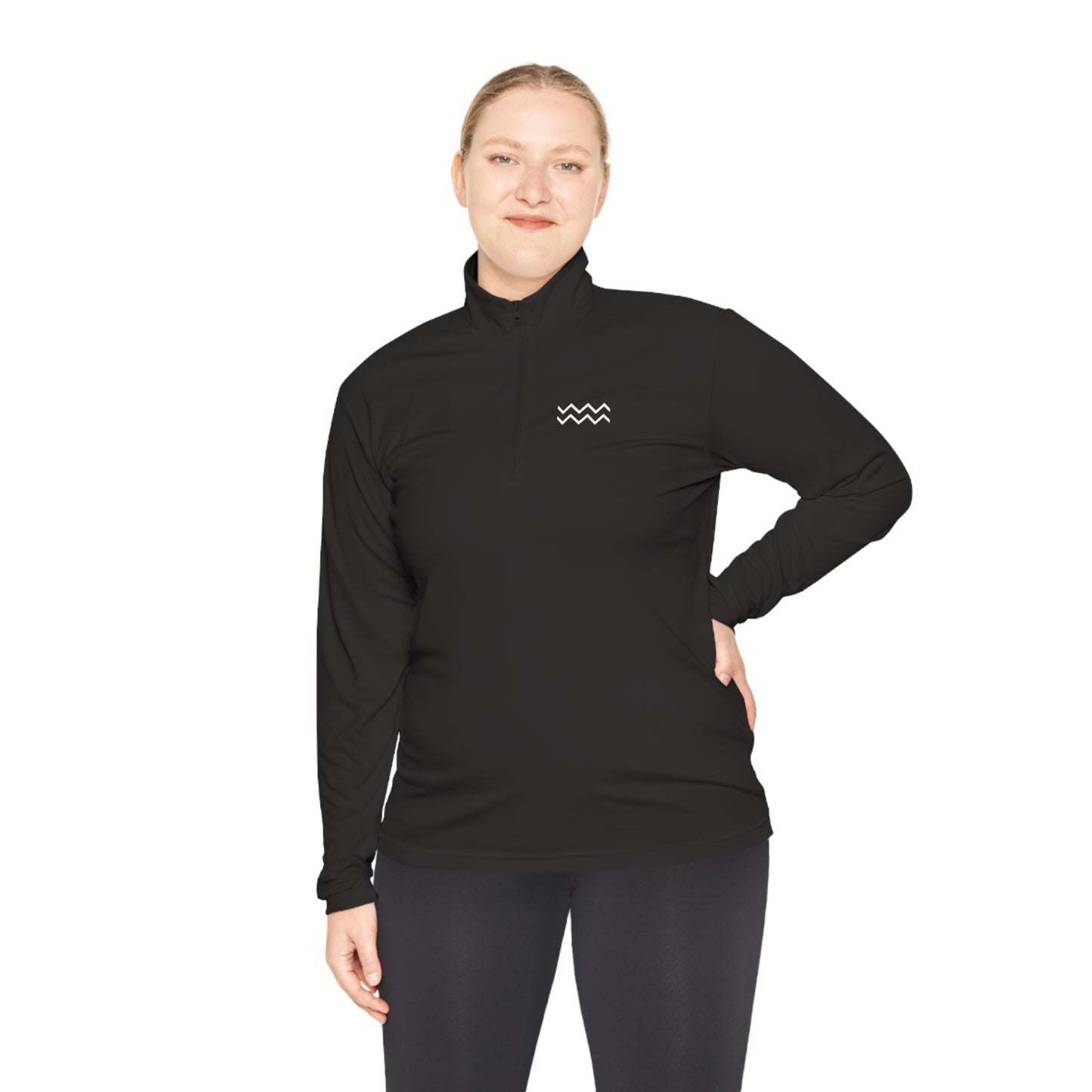 White Ripple Quarter-Zip Pullover