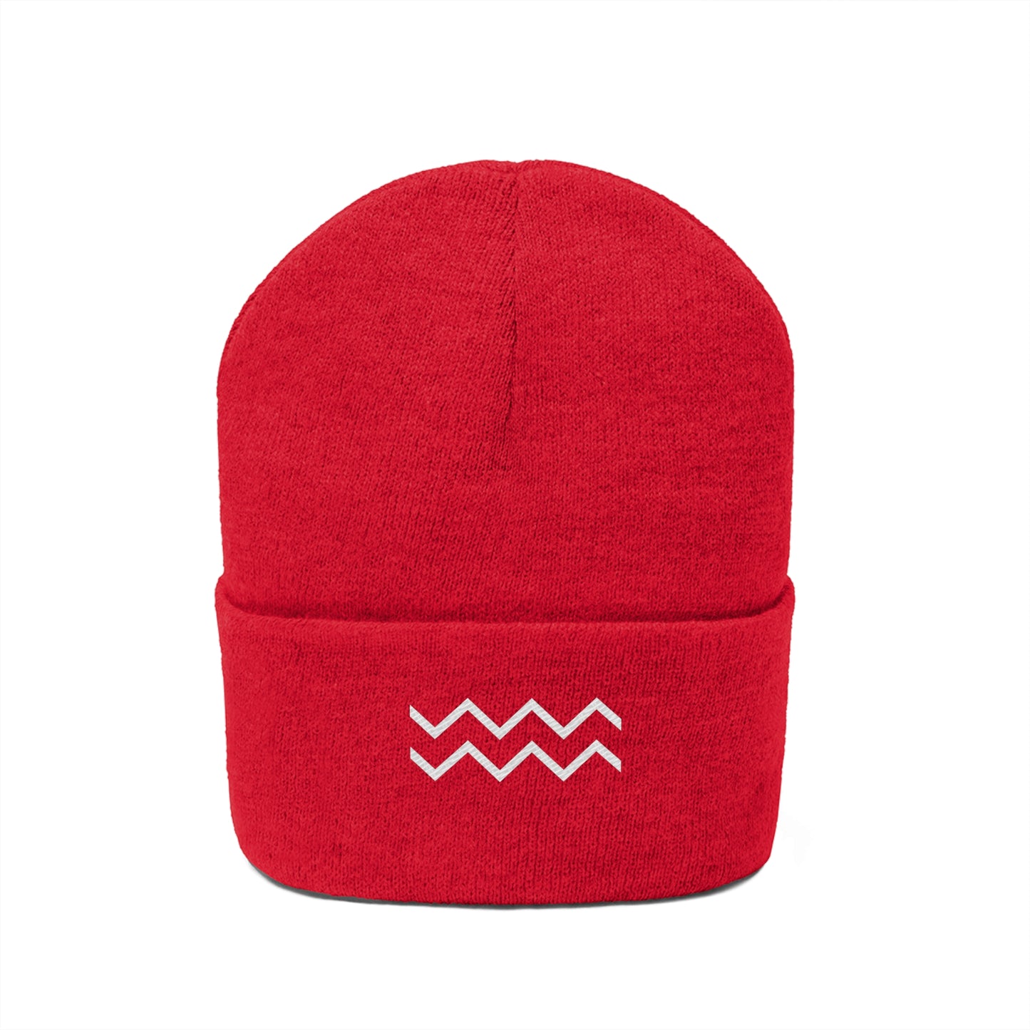 White Ripple Knit Beanie