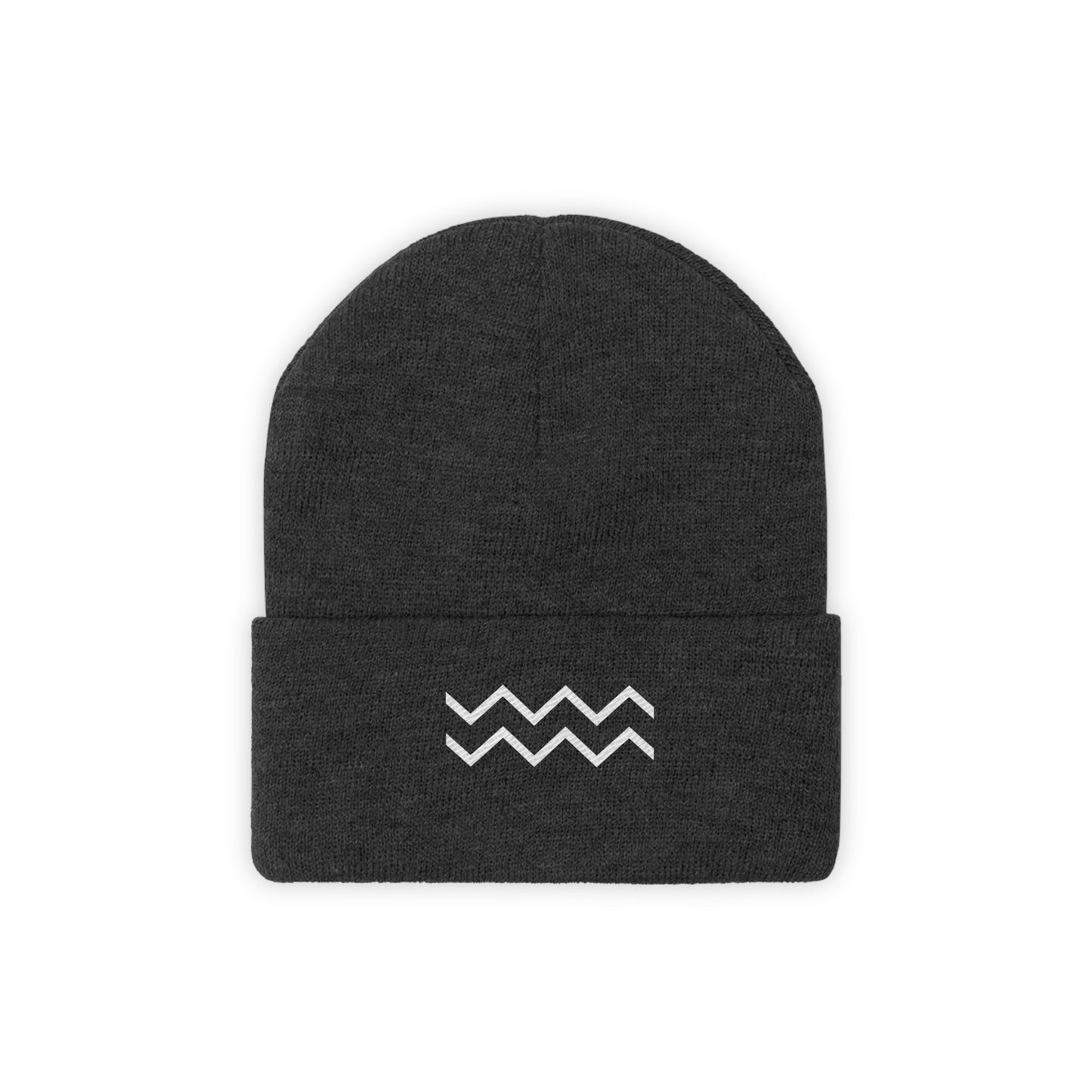 White Ripple Knit Beanie