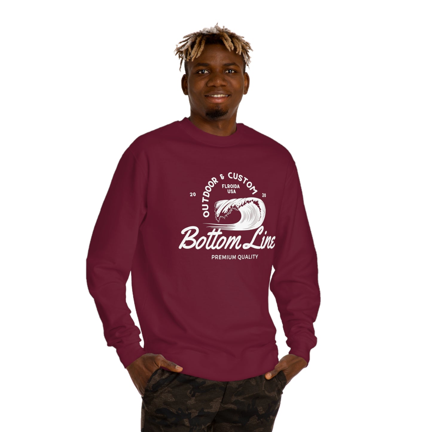 Wave Barrel Front Design Crewneck Sweatshirt