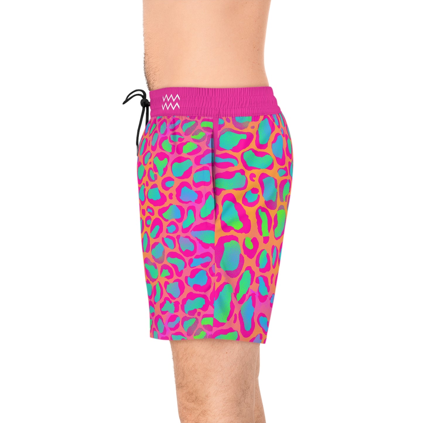 Pink Leopard Swim Trunks