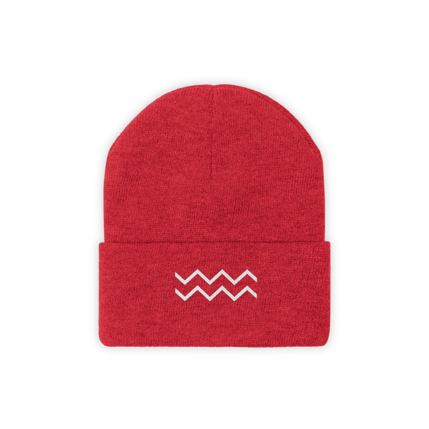 White Ripple Knit Beanie