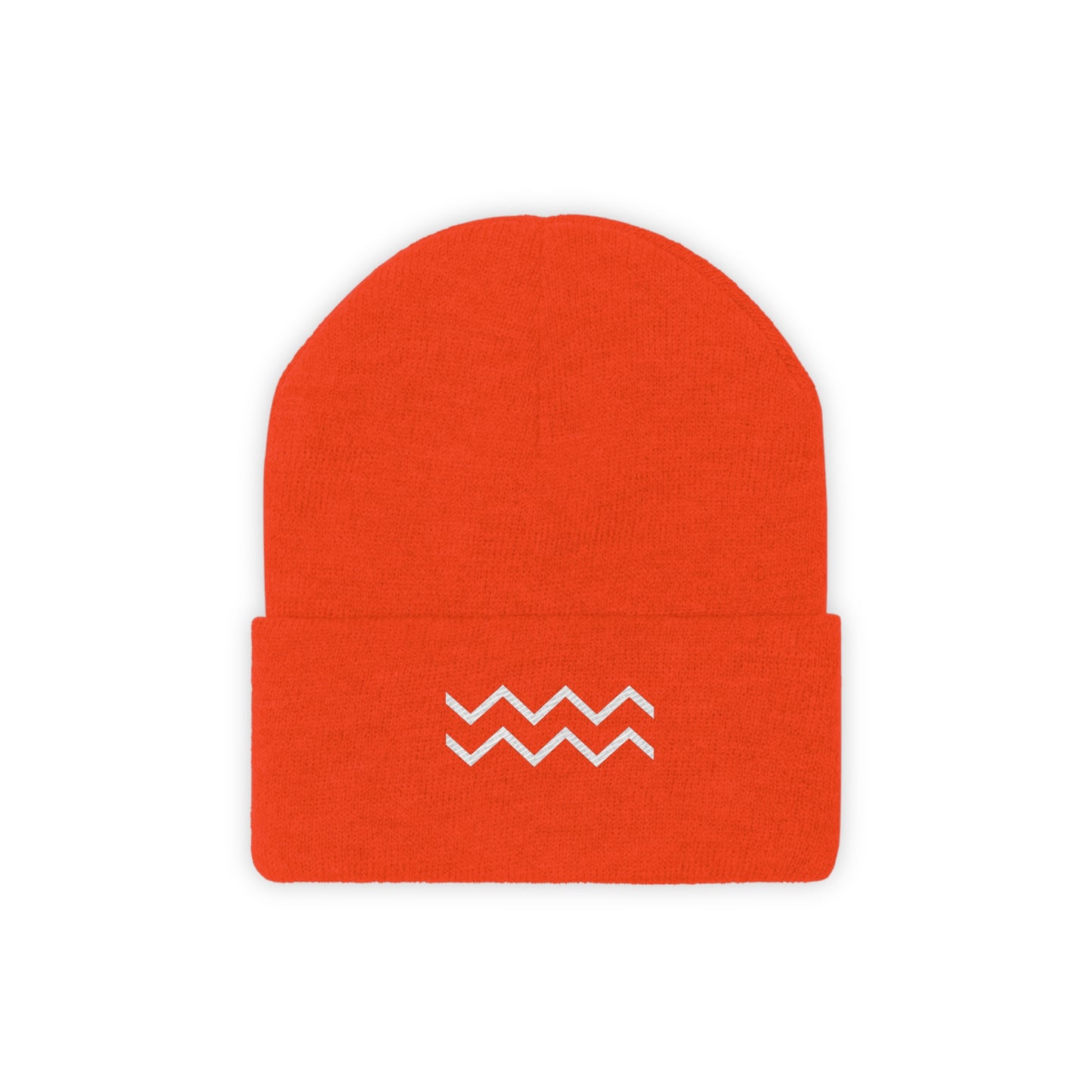 White Ripple Knit Beanie