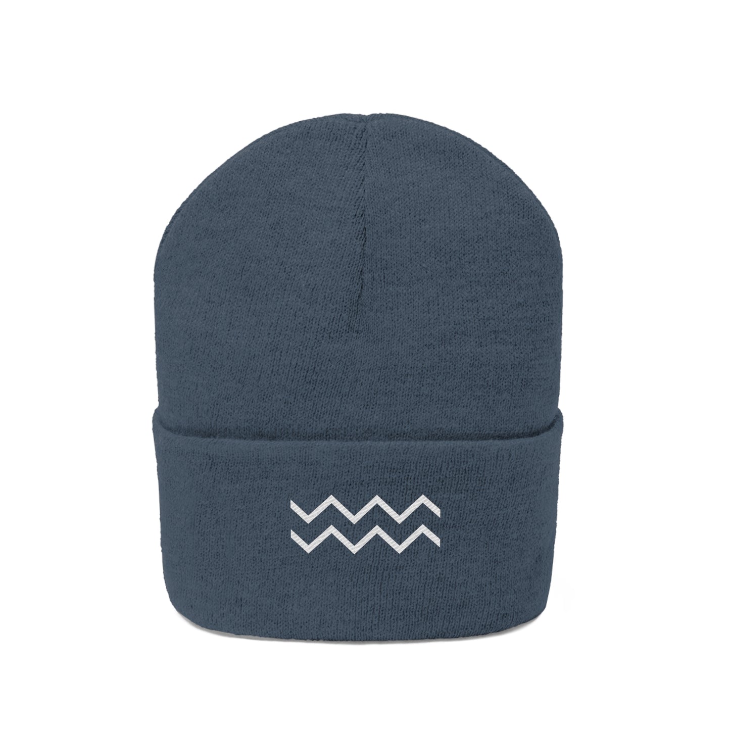 White Ripple Knit Beanie